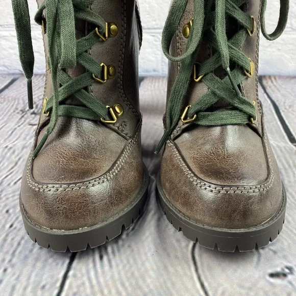 FEEGALICIOUS Brown Lace Up AnkleHigh Heel Bootie - Picture 14 of 17